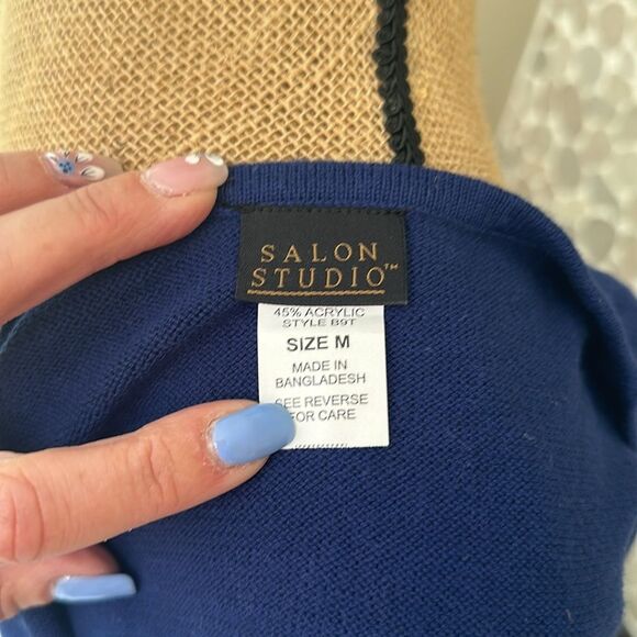 NWT Haband Salon Studio navy blue knit sleeveless top – size M - Picture 7 of 9